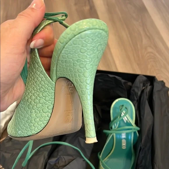 The Attico Green Strappy Sandals